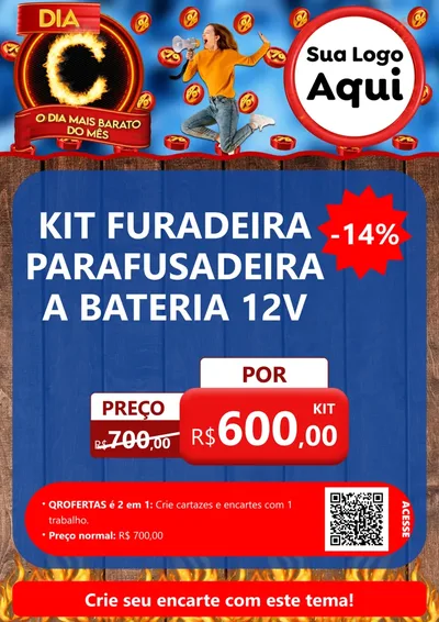 Modelo de Cartaz para Cartaz A4 Vertical com o tema Dia C - O Dia Mais Barato Do Mês para Maquinas e Ferramentas