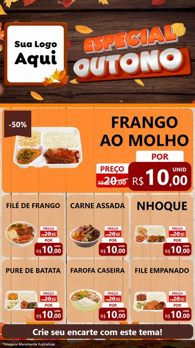 Modelo de Rede Social para Stories com o tema Especial Outono para Restaurante