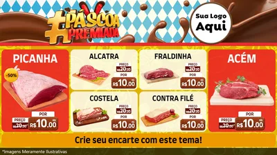 Modelo de TV para TV Horizontal com o tema Páscoa Premiada para Açougue