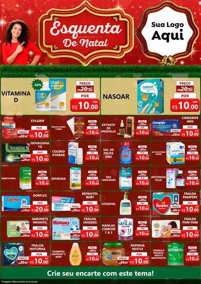 Modelo de Encarte para Encarte A4 Vertical com o tema Esquenta de Natal para Farmácia