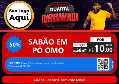 Modelo de Cartaz para Cartaz A4 Horizontal com o tema Quarta Turbinada para Produtos de Limpeza