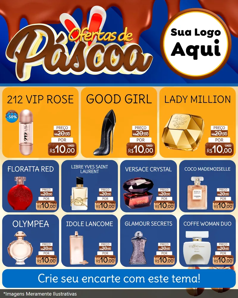 Modelo de Rede Social para Feed Instagram com o tema Ofertas de Páscoa para Perfumes