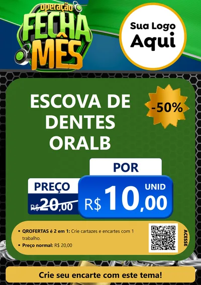 Modelo de Cartaz para Cartaz A4 Vertical com o tema Operação Fecha Mês para Higiene Pessoal