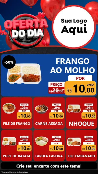 Modelo de Rede Social para Stories com o tema Oferta do Dia para Restaurante