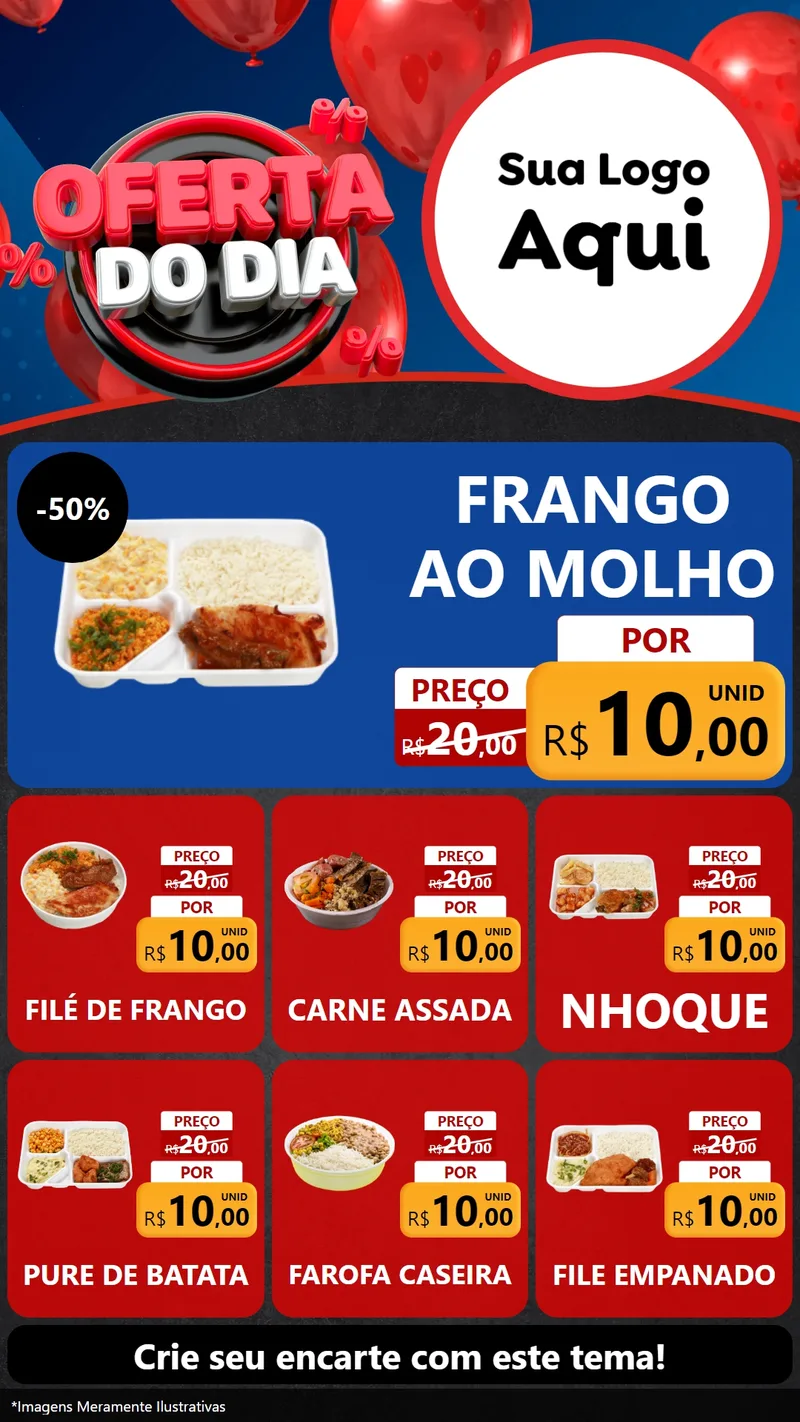 Modelo de Rede Social para Stories com o tema Oferta do Dia para Restaurante