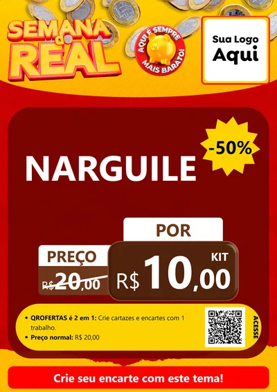 Modelo de Cartaz para Cartaz A4 Vertical com o tema Semana do Real para Tabacaria