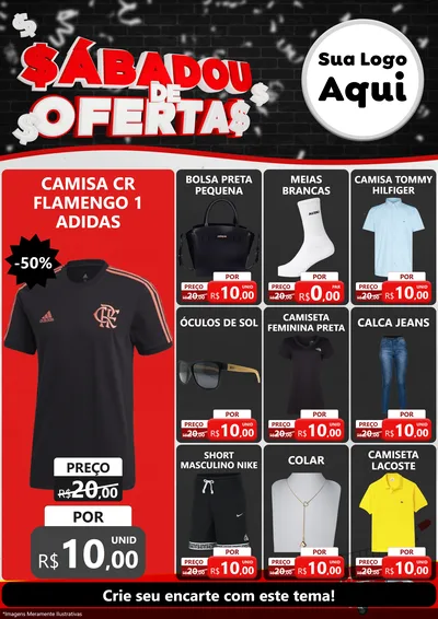 Modelo de Encarte para Encarte A4 Vertical com o tema Sabadou de Ofertas para Roupas e acessórios