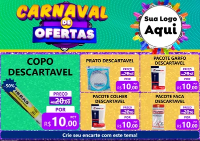 Modelo de Encarte para Encarte A4 Horizontal com o tema Carnaval de Ofertas para Embalagens