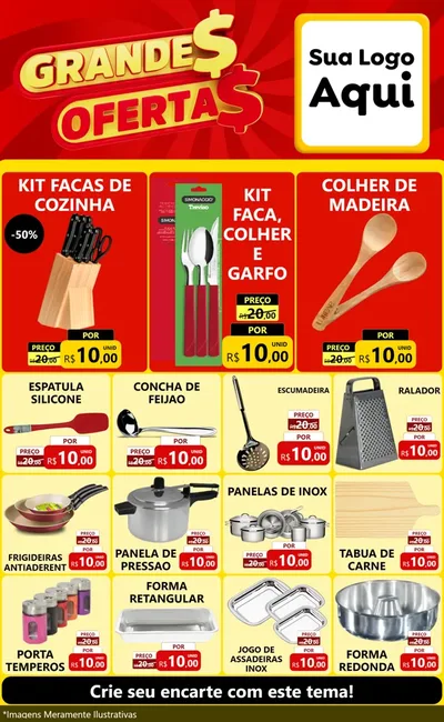 Modelo de Encarte para Encarte Grande com o tema Grandes Ofertas para Utilidades Domésticas