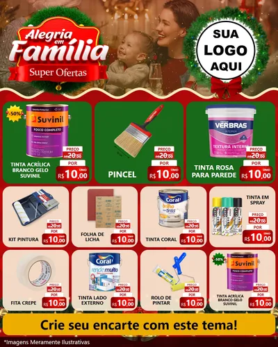 Modelo de Rede Social para Feed Instagram com o tema Alegria Em Família - Super Ofertas para Tintas e Ferramentas