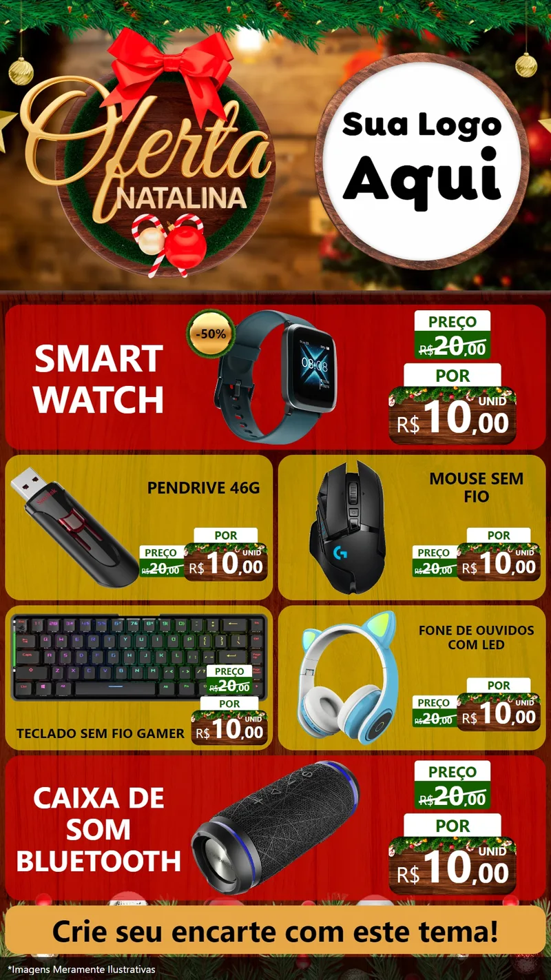 Modelo de TV para TV Vertical com o tema Ofertas Natalina para Informática