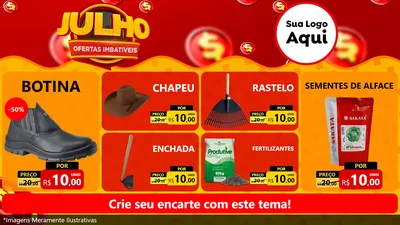 Modelo de TV para TV Horizontal com o tema Julho Ofertas Imbatíveis para Agropecuária