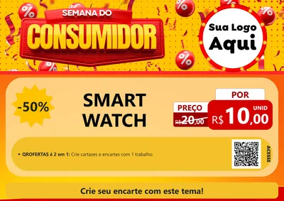 Modelo de Cartaz para Cartaz A4 Horizontal com o tema Semana do Consumidor para Informática