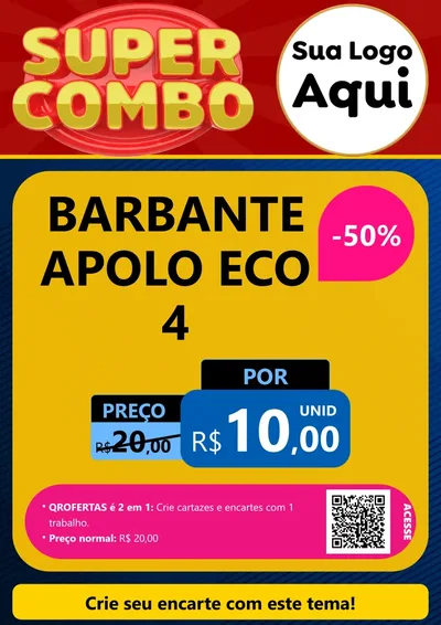 Modelo de Cartaz para Cartaz A4 Vertical com o tema Super Combo para Armarinho e Aviamentos