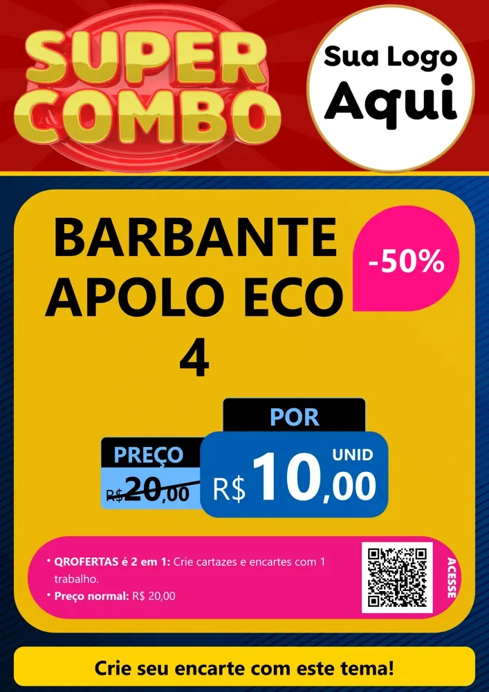 Modelo de Cartaz para Cartaz A4 Vertical com o tema Super Combo para Armarinho e Aviamentos