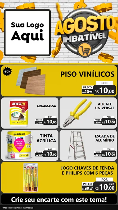 Modelo de TV para TV Vertical com o tema Agosto imbatível para Material para Construção