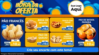 Modelo de TV para TV Horizontal com o tema Hora da Oferta para Padaria