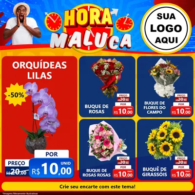 Modelo de Rede Social para Feed Facebook com o tema Hora Maluca para Floricultura e jardim