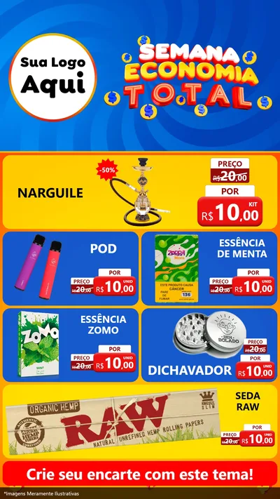 Modelo de TV para TV Vertical com o tema Semana Economia Total para Tabacaria