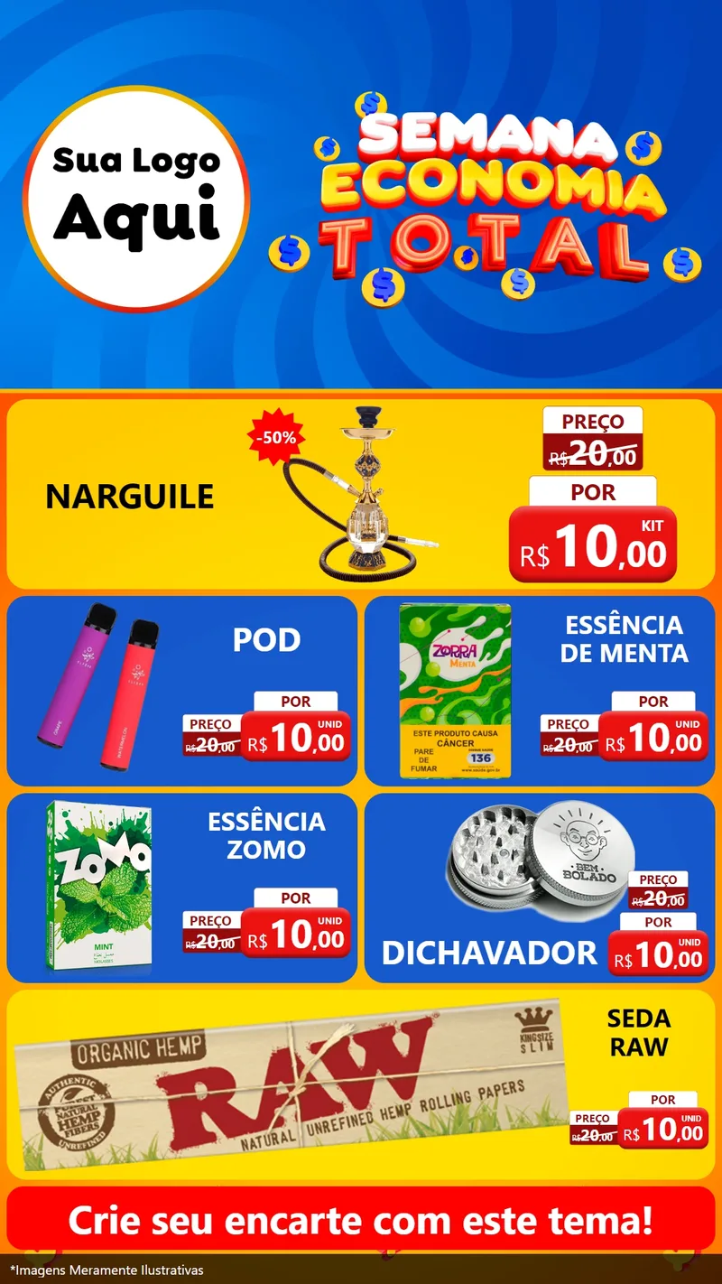 Modelo de TV para TV Vertical com o tema Semana Economia Total para Tabacaria