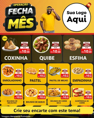 Modelo de Rede Social para Feed Instagram com o tema Operação Fecha Mês para Salgadaria