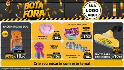 Modelo de TV para TV Horizontal com o tema Bota Fora para Pet Shop