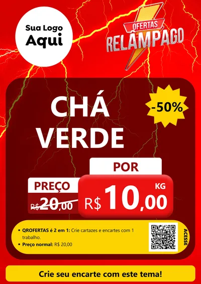 Modelo de Cartaz para Cartaz A4 Vertical com o tema Ofertas Relâmpago para Produtos Naturais