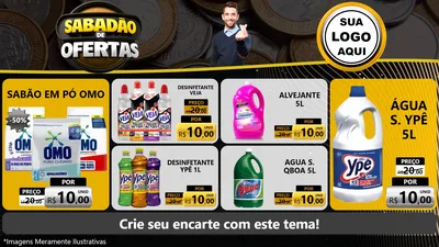 Modelo de TV para TV Horizontal com o tema Sabadão de Ofertas para Produtos de Limpeza