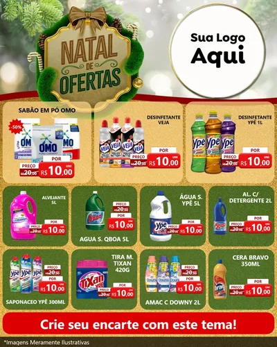 Modelo de Rede Social para Feed Instagram com o tema Ofertas de Natal para Produtos de Limpeza