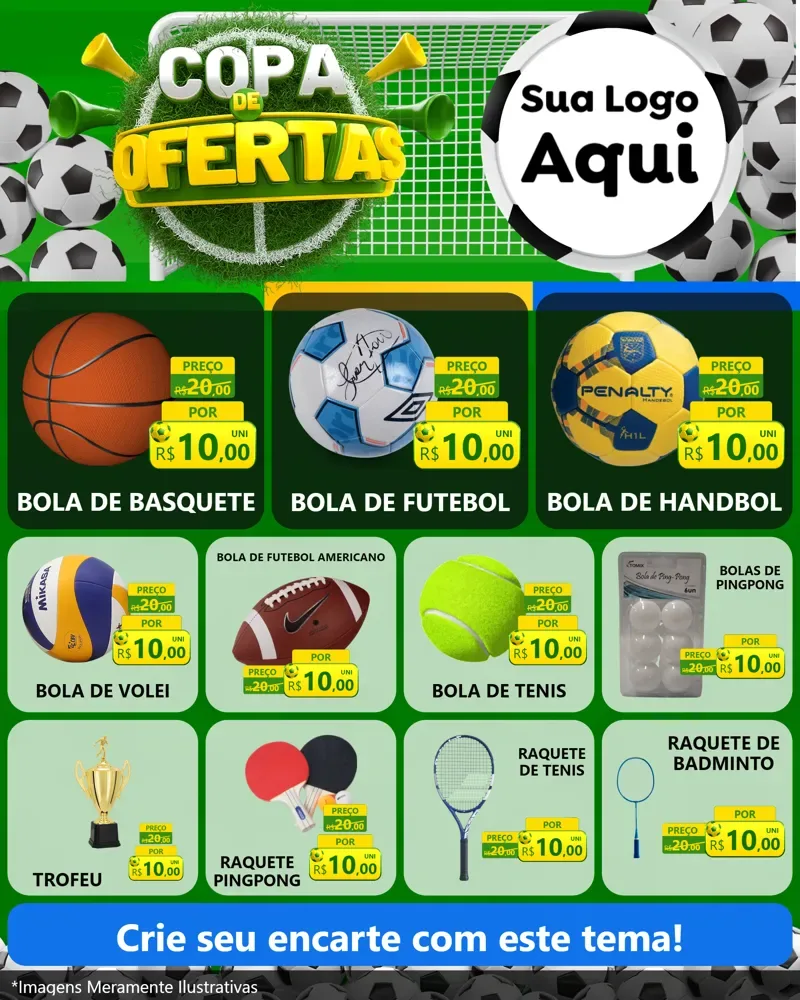Modelo de Rede Social para Feed Instagram com o tema Copa De Ofertas para Artigos Esportivos