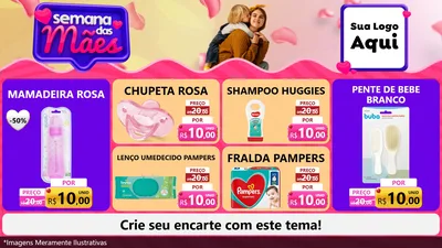 Modelo de TV para TV Horizontal com o tema Semana das Mães para Bebês