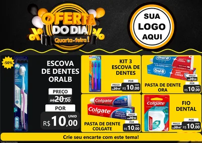 Modelo de Encarte para Encarte A4 Horizontal com o tema Oferta do Dia - Quarta Feira! para Higiene Pessoal