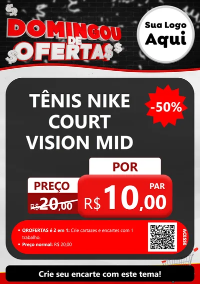Modelo de Cartaz para Cartaz A4 Vertical com o tema Domingou de Ofertas para Calçados