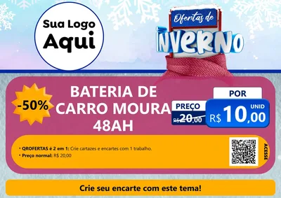 Modelo de Cartaz para Cartaz A4 Horizontal com o tema Ofertas de Inverno para Baterias Elétricas
