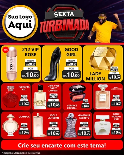 Modelo de Rede Social para Feed Instagram com o tema Sexta Turbinada para Perfumes