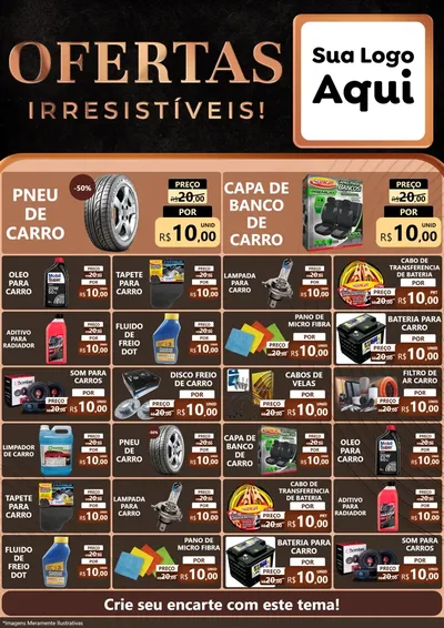 Modelo de Encarte para Encarte A4 Vertical com o tema Ofertas Irresistíveis! para Auto peças