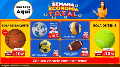 Modelo de TV para TV Horizontal com o tema Semana Economia Total para Artigos Esportivos