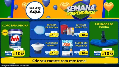 Modelo de TV para TV Horizontal com o tema Semana da Independência para Produtos para Piscina
