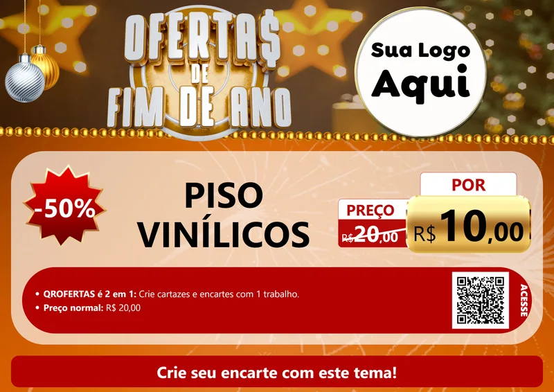Modelo de Cartaz para Cartaz A4 Horizontal com o tema Ofertas de Fim de Ano para Material para Construção