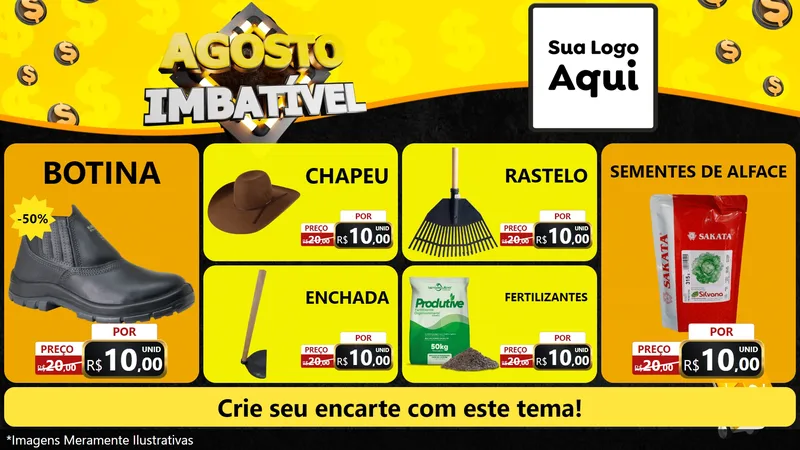 Modelo de TV para TV Horizontal com o tema Agosto Imbatível para Agropecuária