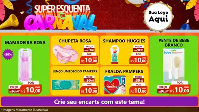Modelo de TV para TV Horizontal com o tema Super Esquenta de Carnaval para Bebês