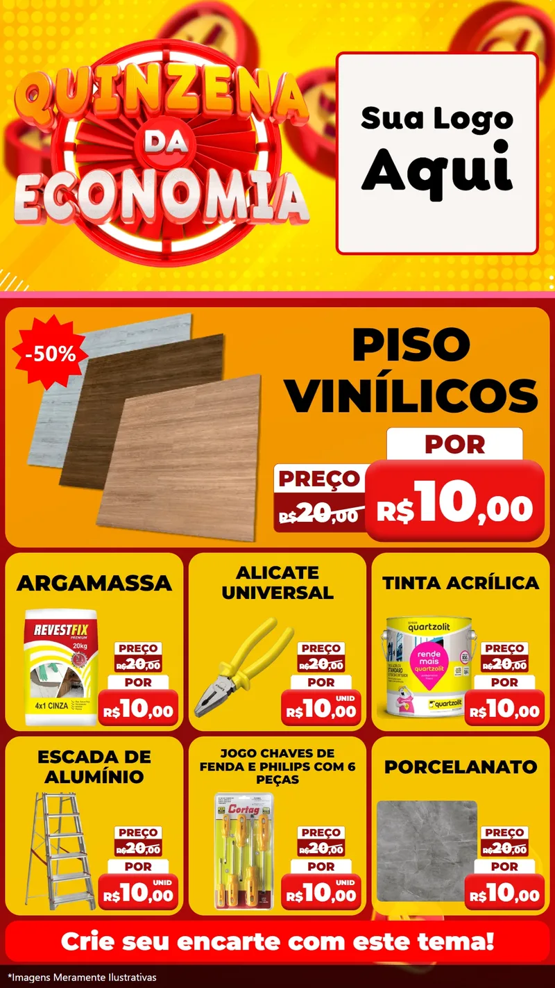 Modelo de Rede Social para Stories com o tema Quinzena Da Economia para Material para Construção