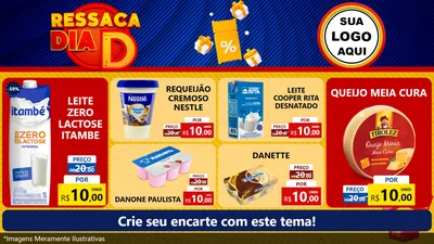 Modelo de TV para TV Horizontal com o tema Ressaca Dia D para Frios e Laticínios