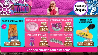 Modelo de TV para TV Horizontal com o tema Descontos de Inverno para Pet Shop