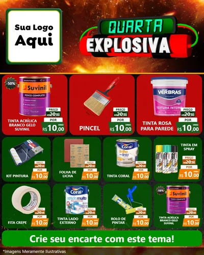 Modelo de Rede Social para Feed Instagram com o tema Quarta Explosiva para Tintas e Ferramentas
