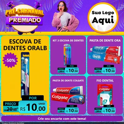 Modelo de Rede Social para Feed Facebook com o tema Pré-Carnaval Premiado para Higiene Pessoal