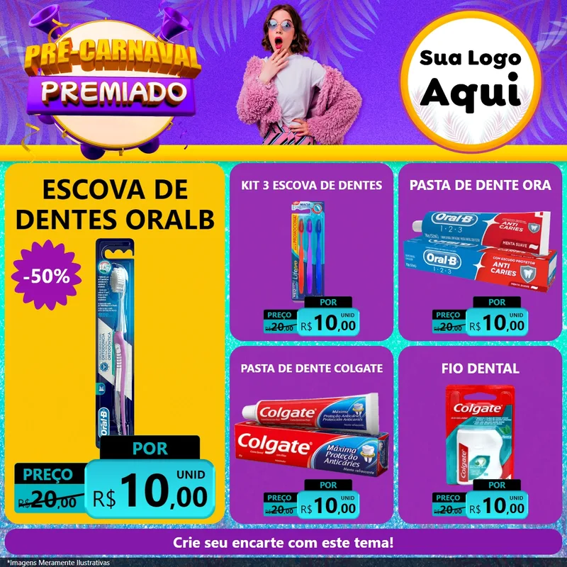 Modelo de Rede Social para Feed Facebook com o tema Pré-Carnaval Premiado para Higiene Pessoal