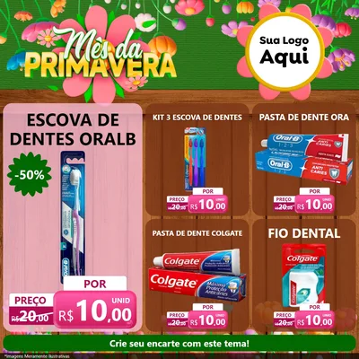 Modelo de Rede Social para Feed Facebook com o tema Mês da Primavera para Higiene Pessoal