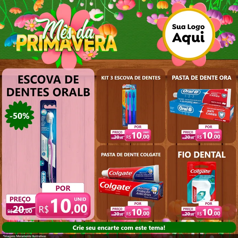 Modelo de Rede Social para Feed Facebook com o tema Mês da Primavera para Higiene Pessoal