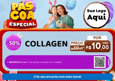 Modelo de Cartaz para Cartaz A4 Horizontal com o tema Páscoa Especial para Suplementos alimentares